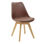 Chair Gaston PP-PU brown-natural leg 48x55x83cm