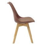Chair Gaston PP-PU brown-natural leg 48x55x83cm - Image 3