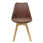 Chair Gaston PP-PU brown-natural leg 48x55x83cm - Image 4