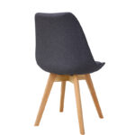 Chair Gaston dark grey pp-fabric-wooden natural 48x55x83cm - Слика 2