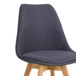 Chair Gaston dark grey pp-fabric-wooden natural 48x55x83cm - Слика 5