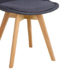 Chair Gaston dark grey pp-fabric-wooden natural 48x55x83cm - Слика 6