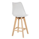 Bar stool Gaston white pp-pu and natural wood leg 49x56x112cm - Слика 2