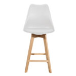 Bar stool Gaston white pp-pu and natural wood leg 49x56x112cm - Слика 3