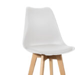 Bar stool Gaston white pp-pu and natural wood leg 49x56x112cm - Слика 4