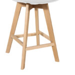 Bar stool Gaston white pp-pu and natural wood leg 49x56x112cm - Слика 5
