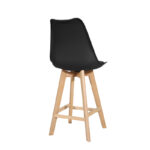 Bar stool Gaston black pp-pu and natural wood leg 49x56x112cm - Слика 2