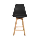 Bar stool Gaston black pp-pu and natural wood leg 49x56x112cm - Слика 3