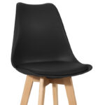 Bar stool Gaston black pp-pu and natural wood leg 49x56x112cm - Слика 4