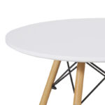 Julita children's table white mdf and natural beech wood Φ60x51cm - Слика 2