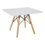 Natali children's table MDF white and natural beech wood 60x60x51cm