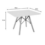 Natali children's table MDF white and natural beech wood 60x60x51cm - Image 4