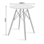 Julita table MDF black and beech wood in a natural shade Φ60x73cm - Слика 4