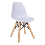 Julita chair for children PP white pp and natural beech wood 35x31x57.5cm