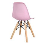 Julita chair for children PP pink pp and natural beech wood 35x31x57.5cm - Image 2