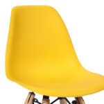 Julita chair for children PP yellow pp and natural beech wood 35x31x57.5cm - Image 4