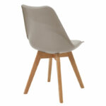 Julita-Gaston dining table set of 5 MDF and beech wood in gray-white-natural shade D80x73cm - Слика 3