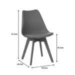 Chair Gaston I PP-PU in white color 48.5x53.5x81.5cm - Image 6