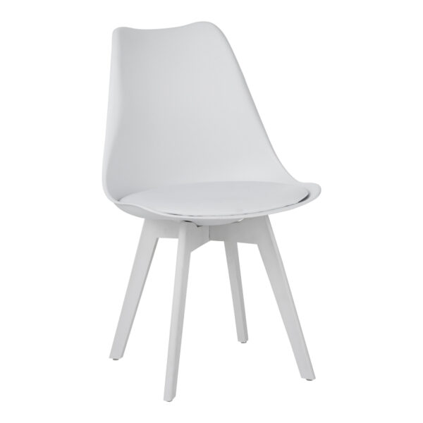 Chair Gaston I PP-PU in white color 48.5x53.5x81.5cm