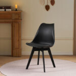 Chair Gaston I PP-PU in black color 48.5x53.5x81.5cm - Слика 2