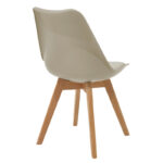 Chair Gaston pp-pu in cappuccino color with natural colored wooden leg 48.5x53.5x83cm - Слика 2