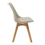 Chair Gaston pp-pu in cappuccino color with natural colored wooden leg 48.5x53.5x83cm - Слика 3