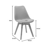 Chair Gaston pp-pu in cappuccino color with natural colored wooden leg 48.5x53.5x83cm - Слика 6