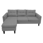 Reversible corner sofa Maneli fabric anthracite 196x138/77x82cm - Слика 2