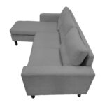 Reversible corner sofa Maneli fabric anthracite 196x138/77x82cm - Слика 3
