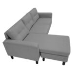 Reversible corner sofa Maneli fabric anthracite 196x138/77x82cm - Слика 4