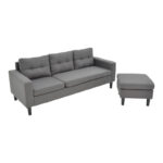 Reversible corner sofa Maneli fabric anthracite 196x138/77x82cm - Слика 5