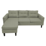Reversible corner sofa Maneli fabric grey-beige 196x138/77x82cm - Слика 2