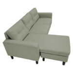 Reversible corner sofa Maneli fabric grey-beige 196x138/77x82cm - Слика 4