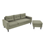 Reversible corner sofa Maneli fabric grey-beige 196x138/77x82cm - Слика 5