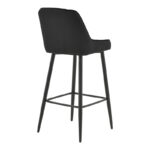 Bar stool Deppy blackvelvet- black metal 43x54x102cm - Слика 2