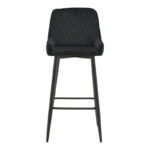 Bar stool Deppy blackvelvet- black metal 43x54x102cm - Слика 4