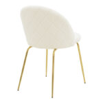 Chair Fersais white teddy fab ric-gold metal 48x57x81cm - Слика 2