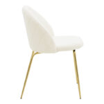 Chair Fersais white teddy fab ric-gold metal 48x57x81cm - Слика 3