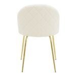 Chair Fersais white teddy fab ric-gold metal 48x57x81cm - Слика 5