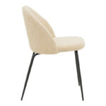 Chair Fersais ivory teddy fabric-black metal 48x57x81cm - Слика 3