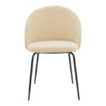 Chair Fersais ivory teddy fabric-black metal 48x57x81cm - Слика 4