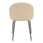 Chair Fersais ivory teddy fabric-black metal 48x57x81cm - Слика 5