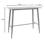 Bar table Senso sonoma surface-leg natural metal 120x60x103cm - Слика 6