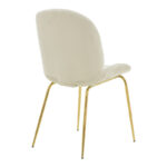 Chair Maley ivory velvet-gold metal 47x60x90cm - Image 2