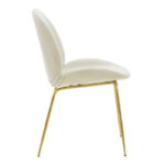 Chair Maley ivory velvet-gold metal 47x60x90cm - Image 3
