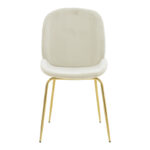 Chair Maley ivory velvet-gold metal 47x60x90cm - Image 4