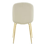 Chair Maley ivory velvet-gold metal 47x60x90cm - Image 5