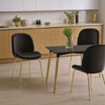 Chair Maley dark grey velvet-gold metal 47x60x90cm - Image 2