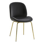 Chair Maley dark grey velvet-gold metal 47x60x90cm