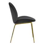 Chair Maley dark grey velvet-gold metal 47x60x90cm - Image 4
